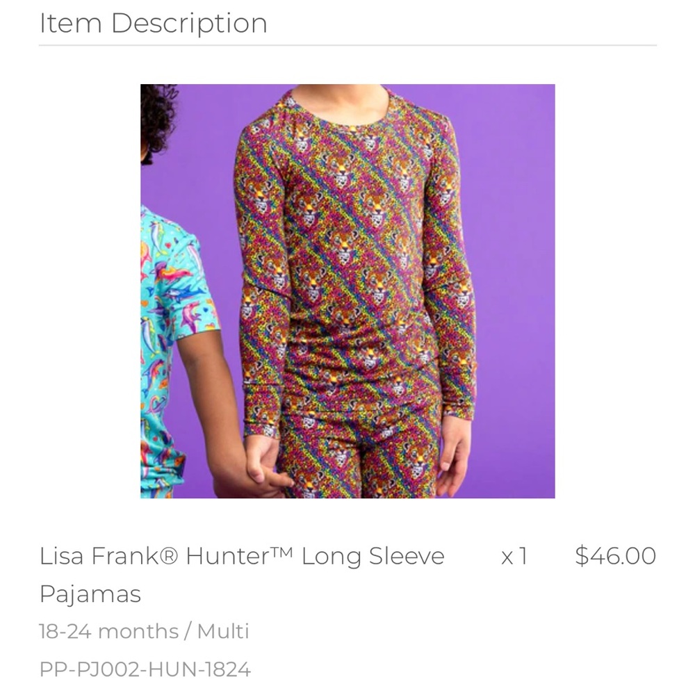 Lisa Frank Posh Peanut Hunter Long Sleeve Pajamas
